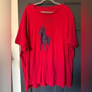Polo Ralph Lauren Men's Red Shortsleeve T Shirt Large Logo Size 3XB Big Preppy